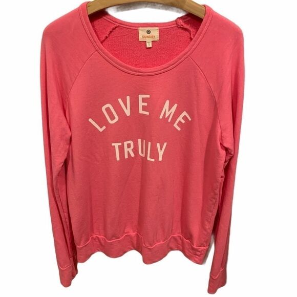 Sundry Pink Love Me Truly Sweatshirt - Picture 1 of 3